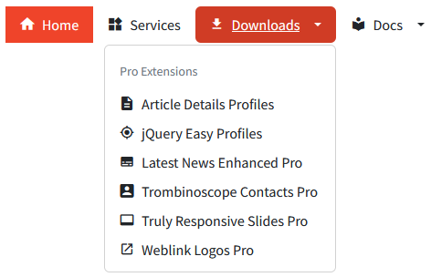 A Bootstrap-style dropdown menu
