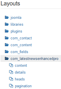 The layouts ready for override