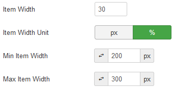 Set the width in percentages