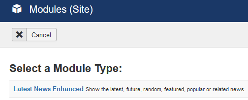 Select the module type