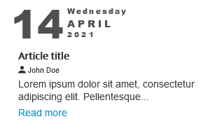 Full width style with calendar head type