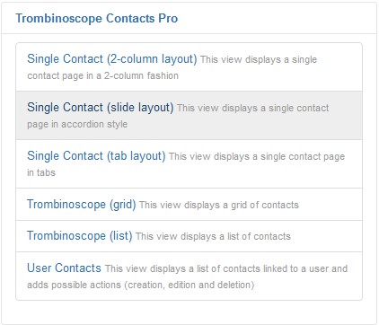 Contact view (slides)