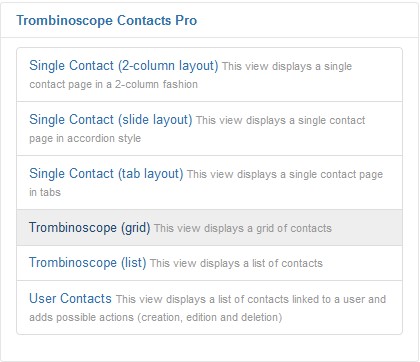 Trombinoscope view (grid)