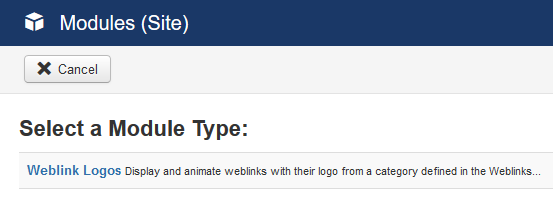 Select the module type