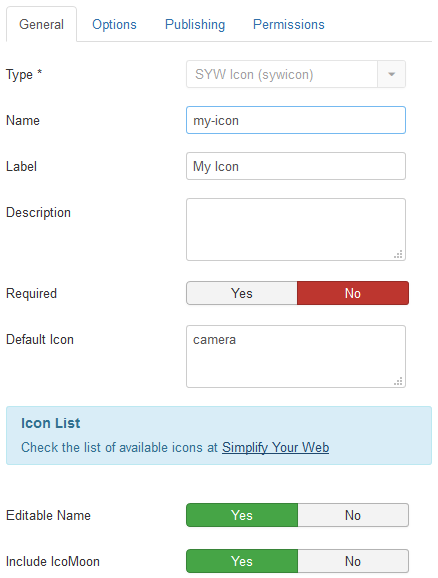 The parameters in Joomla 3