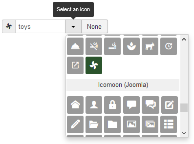 The icon picker