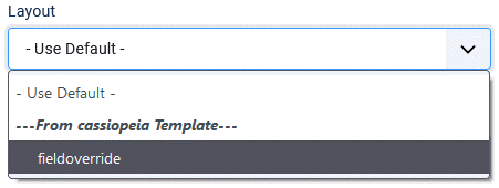 Selecting a field layout