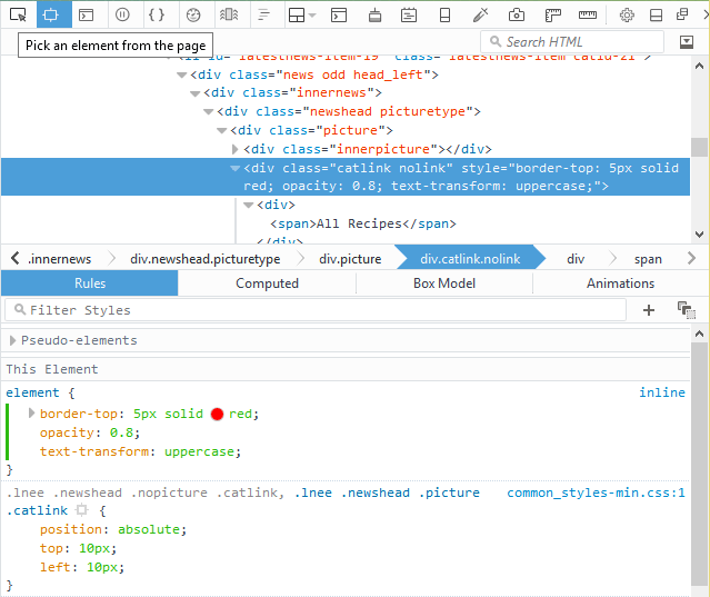 Adding CSS properties to the console