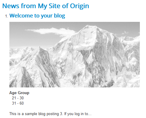 The menu item's output