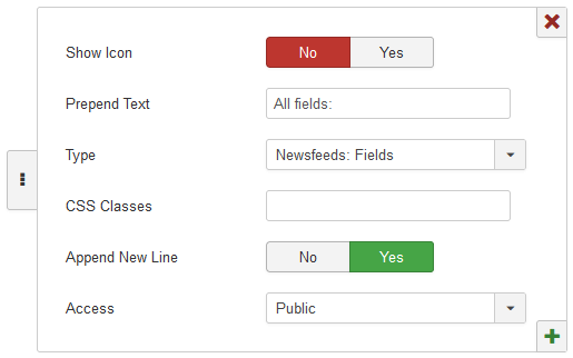 Selecting Newsfeeds: Fields