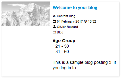 The resulting output for fields as HTML