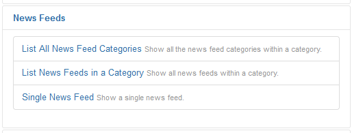 Create a menu item of Single news feed type