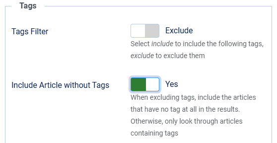 Incorporating items with no tags