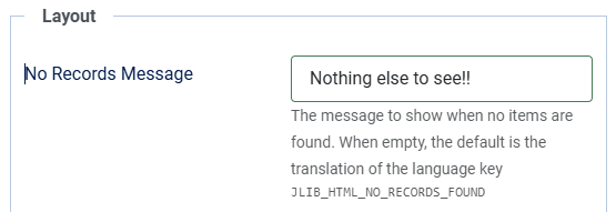 Message for no records