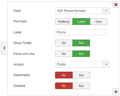 The new phone field setup