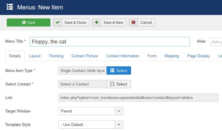 The new contact view