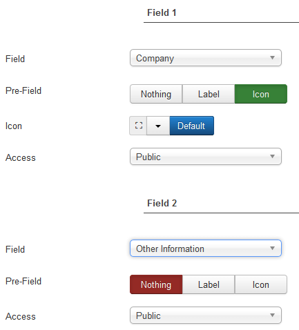 Select contact information